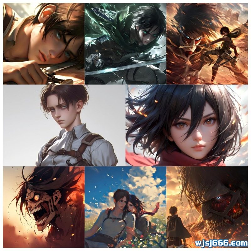 进击的巨人 500 张超精美 AI 插画-无羁世界